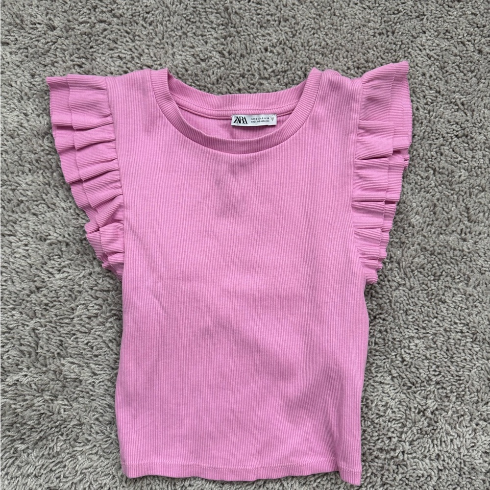 Zara’s Crop Top Ruffle Sleeves Women’s Size Small